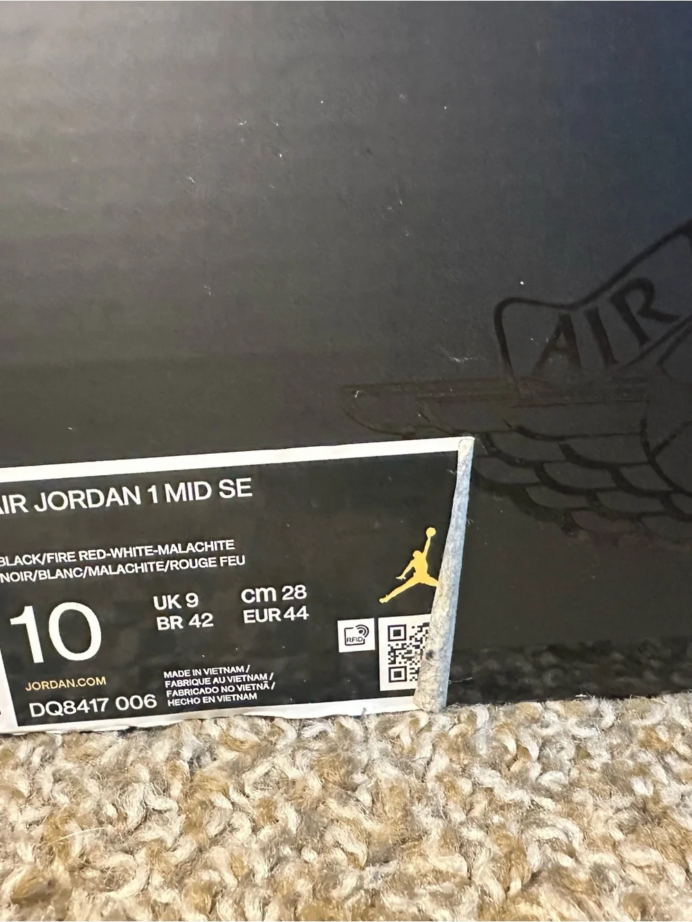 Jordan men’s' High-Top Sneakers in Black & Red